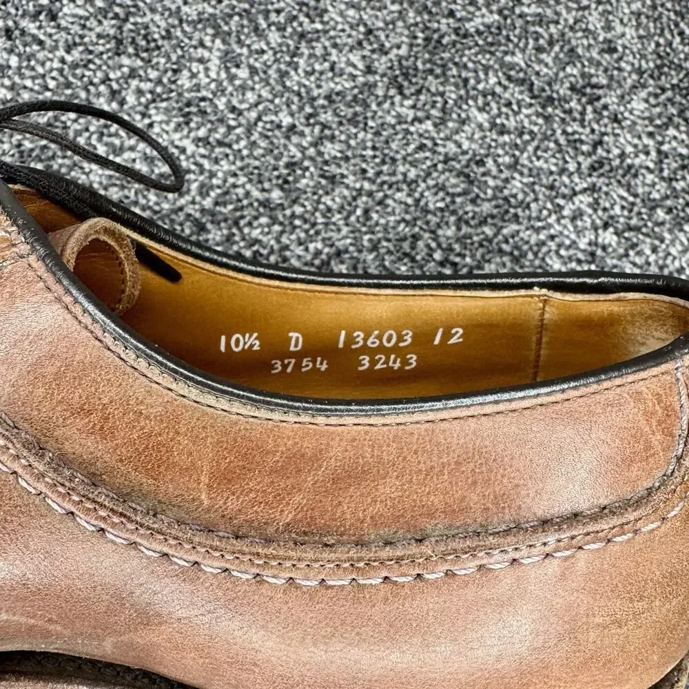Allen Edmonds Stockbridge Brown Leather Blucher Dress Casual Shoes Mens 10.5